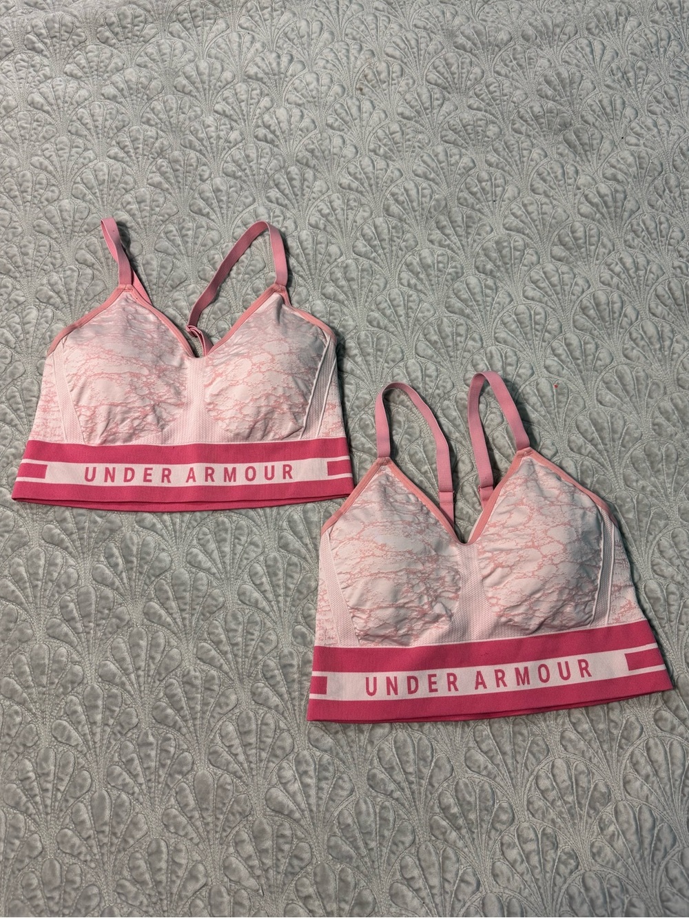 Under Armour Pink Padded Compression Sports Bra in women’s XL lot of 2